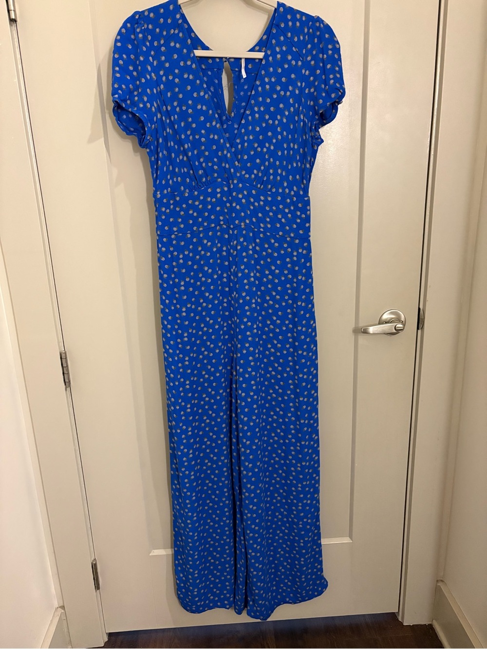 Free People Royal Blue Polka Dot One-Piece Romper